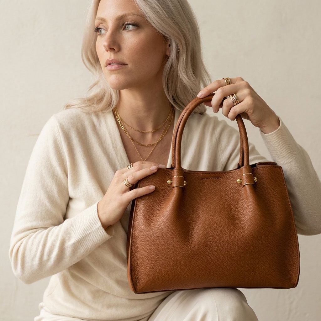 LÉORA Everyday Tote-Leather Work Bag