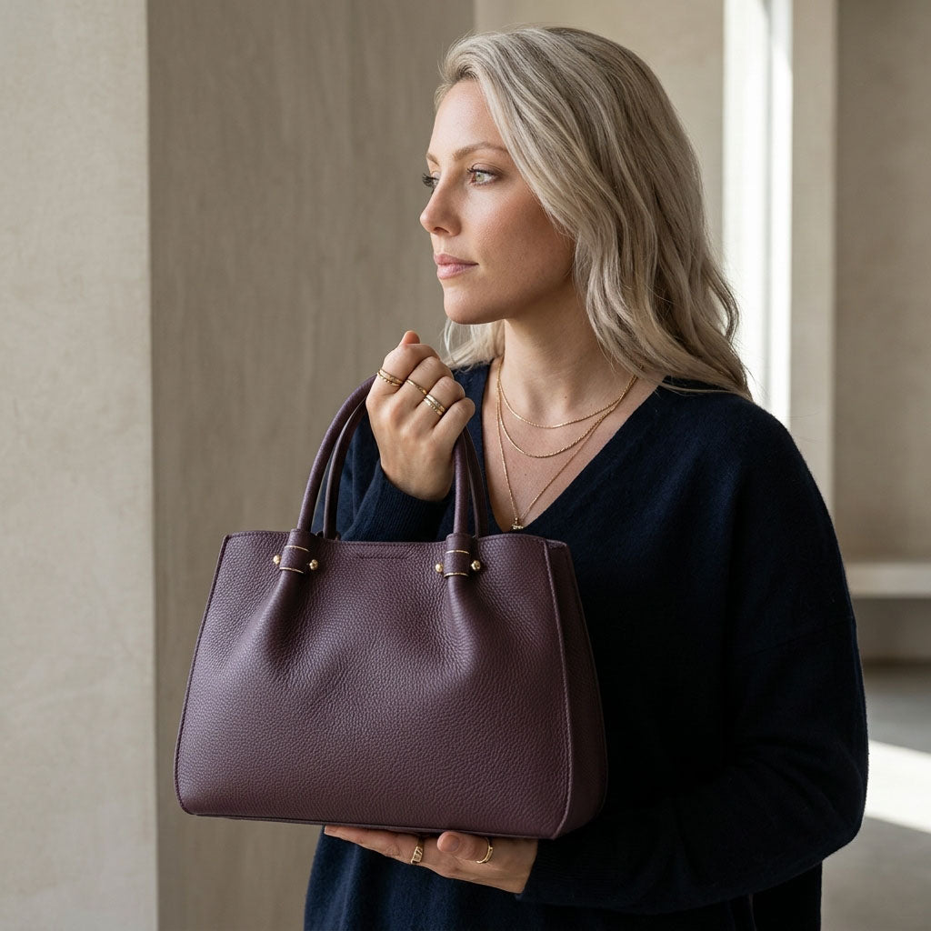 LÉORA Everyday Tote-Leather Work Bag